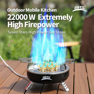 BRS-207(203) Fornello a Gas da Campeggio a Sette Stelle e 3 Fuochi, Fornello da Cucina Portatile Pieghevole, Bruciatore a Gas a <span class=keywords><strong>Fuoco</strong></span> Intenso da Viaggio - Product Image 3