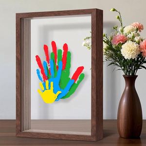 Kit de Marco de Madera para Manualidades, Regalo Conmemorativo con Huellas de Manos/Pies y Grabado Personalizado para Bebés, Parejas y Recuerdos de Boda - Product Image 3