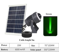 Reflector LED Solar para Exteriores IP65 de 10w para Jardín, Paisaje Pequeño, con Ángulo de Visión Estrecho y Larga Distancia de Irradiación, para Villas