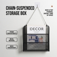 Meilleures ventes : Étagères murales de rangement pour bureau en maille métallique, porte-documents, rangement minimaliste à niveaux sans perçage