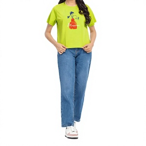 Camiseta Premium Personalizada para Mujer, Camiseta Gráfica de Algodón Jersey, Manga Corta, Ropa Casual, Fabricante, Mayorista, Proveedor de Fábrica - Product Image 2
