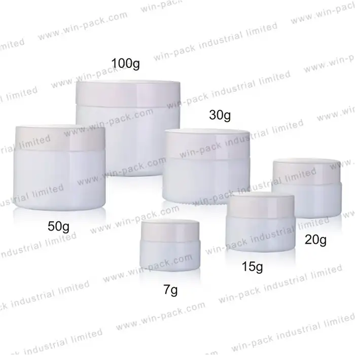 Imballaggio cosmetico di vetro smerigliato dei contenitori cosmetici unici rotondi bianchi di cura di pelle 100 ml