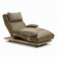 Le nouveau design de chaise italienne pour la villa - Meubles en cuir gris - une chaise inclinable créative, tout-en-un et luxueuse.