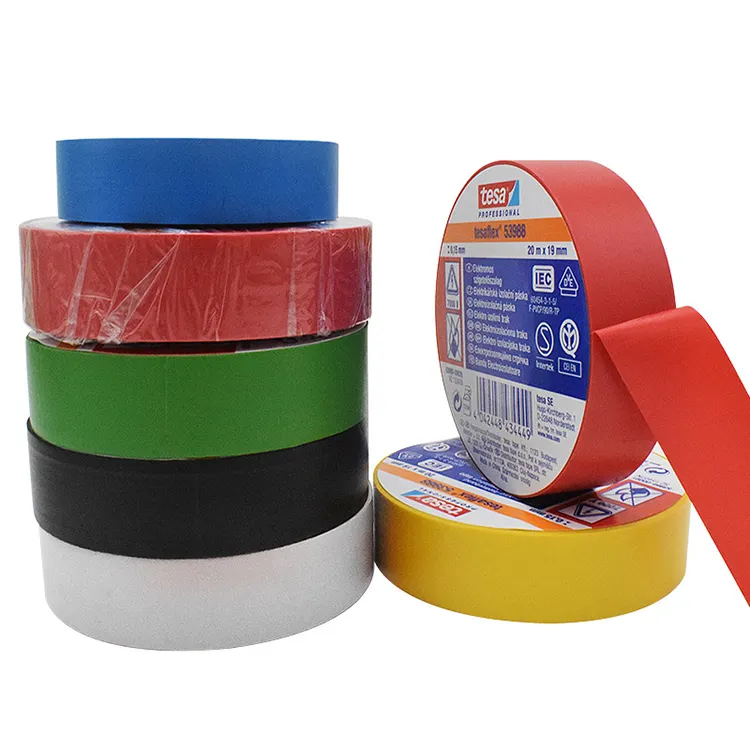 TESA 53988 high voltage red green black white yellow insulating Soft color pvc electrical insulation tape