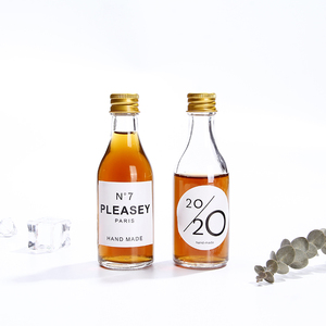 50ml Small Glass Liqueur <strong>Bottle</strong> Shot Glass Vodka Whisky <strong>Bottles</strong> for Spirits Screw Lid Small Glass <strong>Bottles</strong> <strong>5cl</strong> - Product Image 1