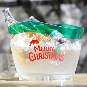 Seau à glace transparent en plastique de 5 L pour vin rouge <span class=keywords><strong>et</strong></span> bière - Emballage carton portable, design moderne pour Noël - Approvisionnement direct usine - Product Image 4