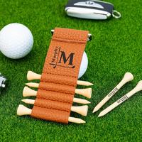 Sac de golf en cuir avec nom pour hommes, élégant et personnalisé, porte-balle et t-shirt de golf, mini sac à outils et porte-clés de golf