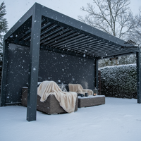 Pergola Bioclimatique Motorisée Airfun en Aluminium avec Toit Rétractable à Lames - Protection UV et Éclairage LED pour Jardin (Décorations Offertes)