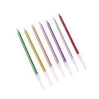 Hochwertige 6 teile/beutel bunte lange runde Rod Geburtstags kerze Hochzeit Geburtstags kerze Party Kuchen Dekoration Faden Kerze