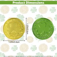 Pièces de monnaie dorées pour la Saint-Patrick, lot de 45, trèfles en plastique, lutins, décorations et fournitures de fête irlandaise pour enfants, très demandées
