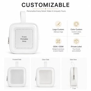 Custom Logo <b>Clear</b> PVC Cosmetic <b>Bag</b> Waterproof Travel Makeup <b>Toiletry</b> Organizer Pouch With Handle OEM ODM Wholesale Supplier - Product Image 3