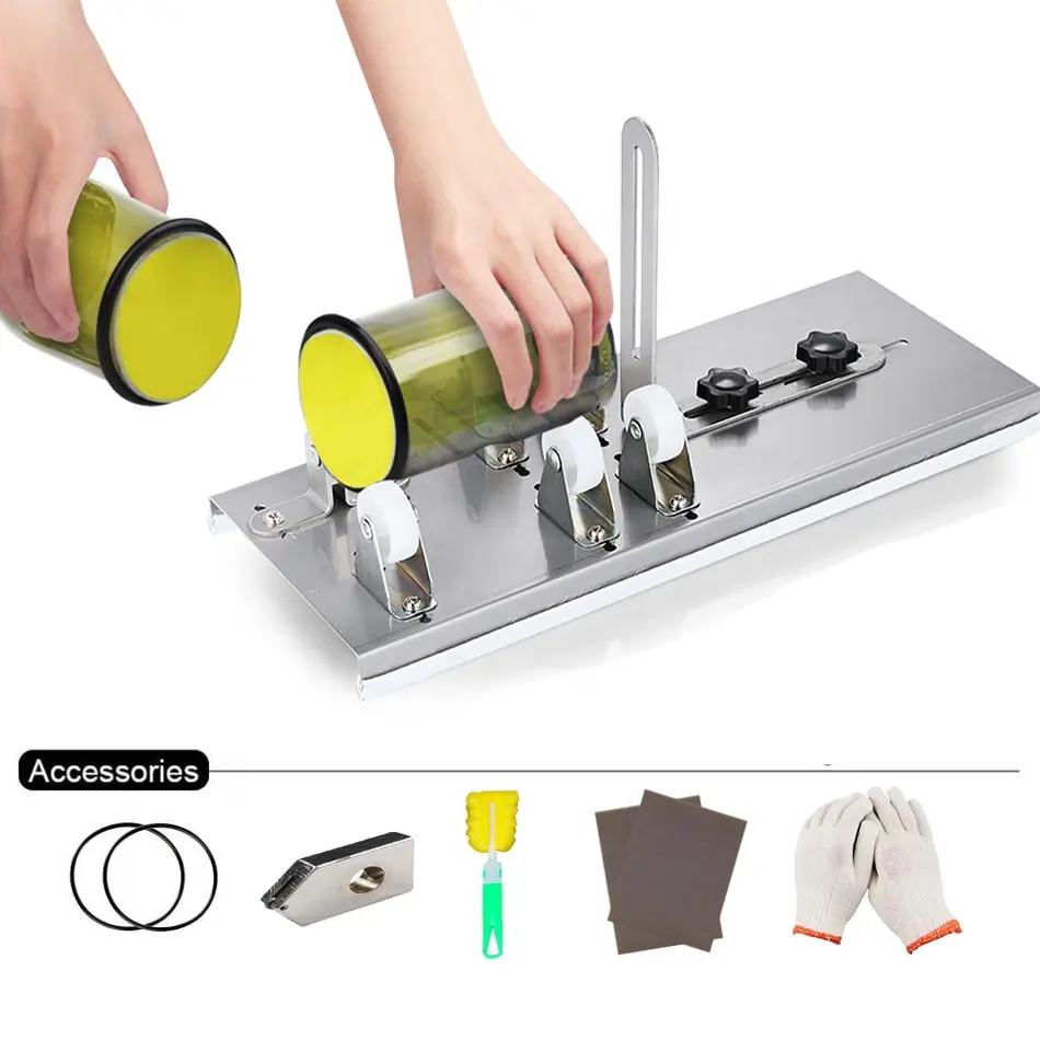 Alpha best glass wine bottle cutter kit diy tool for cutting round and square bottles hole to craft all shapes and sizes