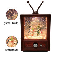 Boule de neige Led Oem filtrantes, 1 pièce, lanterne de noël Unique, Style télévision rétro, cadeau de noël, avec Design de bonhomme de neige