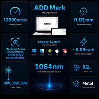 Máquina de Marcado Láser de Fibra Tipo Dividido 20W-60W con Control JCZ y Precisión de 0.01mm para Línea de Ensamblaje de Metal y Ferretería
