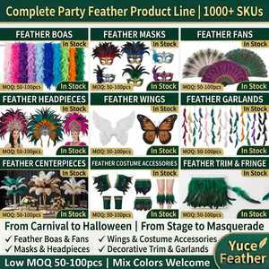 Plumes de poulet teintes de haute qualité de 30 cm (12 pouces) pour fleurs en fil métallique, idéales pour coiffes, chapeaux, corsages, et projets DIY avec motifs teints - Product Image 6