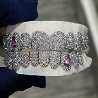 Vente flash : Grillz personnalisés en moissanite, 8 pierres taille brillant, certifiées par un tiers, style hip-hop, argent S925, or 10k, 14k, 18k massif