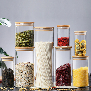 Glass Jar Storage High Borosilicate Glass Wide Mouth Glass Storage Jar Food Storage Jar Glass Storage Jar With Bamboo Lid Wood Lid