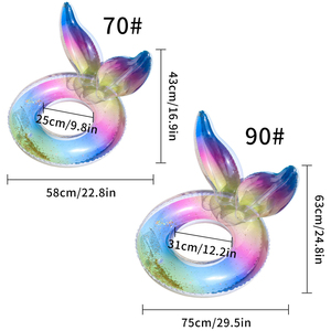 <span class=keywords><strong>Cercle</strong></span> de natation circulaire pour enfants style sirène, jouet aquatique pour fête de plage, accessoires de piscine flottants - Product Image 2