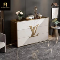 Meubles de salon haut de gamme de luxe Style moderne planche latérale en bois Buffet armoire tiroir de rangement