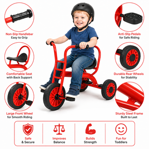 Triciclos de Acero para Niños, Muebles Montessori para Preescolar, Guardería, Jardín de Infancia, Parque Infantil al Aire Libre, Ecológicos y Duraderos - Product Image 2