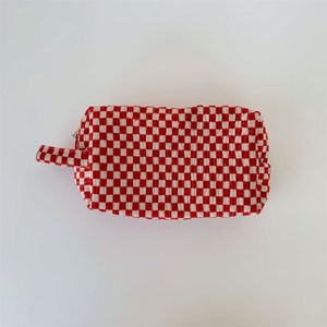 Sac de maquillage noir et blanc de grande capacité, sac de rangement portable, sac cosmétique vintage en velours plissé à imprimé vache, fabriqué en usine BSCI - Product Image 5