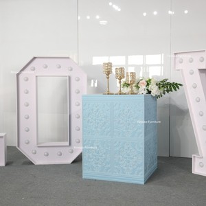 Hiện đại khách sạn bên sự kiện đám cưới sân khấu trang trí nội thất hoa mẫu bánh bảng màu xanh PVC vuông hoa đứng - Product Image 1