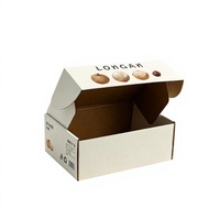 Boîtes cadeaux personnalisées en carton ondulé pour fruits Longan, vente en gros, emballage alimentaire écologique en kraft avec fermeture auto-adhésive