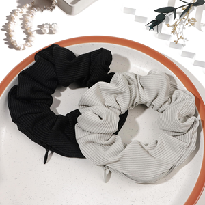 Nuevas Scrunchies de Terciopelo con Cremallera de Color Sólido para Mujer, Diademas Creativas con Bolsillo y Cremallera - Product Image 3