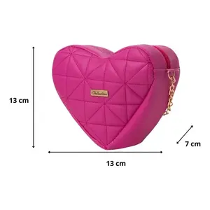Bolso Bandolera en Forma de Corazón, Color Rosa, Acolchado, con Correa de Cadena, Bolso de Playa para Mujer, Verano - Product Image 3