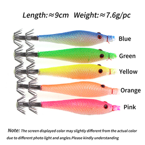 5 Pezzi/Busta Totanare Morbide da 5cm 7cm 9cm con Doppio Cestello <span class=keywords><strong>per</strong></span> Pesca in Acqua Salata, Esca Luminosa Artificiale <span class=keywords><strong>per</strong></span> Polpi e <span class=keywords><strong>Seppie</strong></span> - Product Image 4