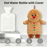 Vente en gros de couvertures en peluche amovibles et mignonnes pour bouillottes en caoutchouc, cadeaux de Noël en gros