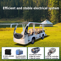 Vehículo Eléctrico Turístico de Alta Calidad para 11 Personas, 72V, Batería Coloidal Libre de Mantenimiento, Techo Abierto, Certificación CE, 30 Km/h