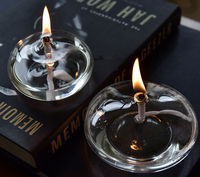 Porte-bougies coniques en verre soufflé à la main en forme de fleur, écologiques, résistants à la chaleur, pour la décoration de table de Noël, sans fumée
