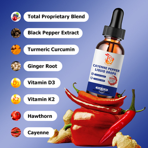 Private Label Cayenne Pepper Extract Oral Liquid Drops with <b>Turmeric</b> Curcumin Supports Metabolism Comfort Supplements Liquid - Product Image 5