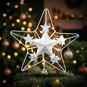 Arbre de Noël étoile Topper en forme d'étoile arbre de Noël décor LED lampe Top lumière Projection arbre de Noël Topper à des prix bon marché - Product Image 4