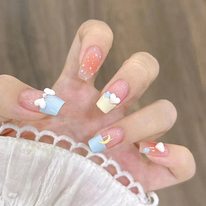 Vente chaude Pas de mal aux ongles naturels Vente en gros Français <span class=keywords><strong>France</strong></span> Design Recyclé Beauté Presse sur ongles avec de la colle Longs faux ongles de luxe - Product Image 4