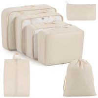 Ensemble de cubes de rangement en tissu Oxford avec logo personnalisable, fermeture à glissière, différentes couleurs, organisateur de voyage unisexe