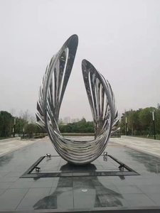 Escultura Espiral Grande de Acero Inoxidable, Personalizada, Abstracta, con Espejo, para Jardín, Arte de Paisaje, Animales - Product Image 4
