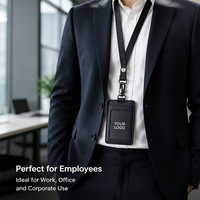 Porte-carte d'identité personnalisé, cadeaux de bienvenue pour employés, cordon en cuir, porte-badge, étui personnalisé pour le personnel de bureau, nouveaux embauchés, en gros, OEM