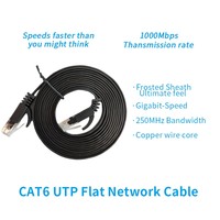 Cable de conexión plano Cat6 UTP de 1m, cable Ethernet LAN RJ45, PVC, 4P, par trenzado, sistema de telecomunicaciones/cableado, gris/azul K838