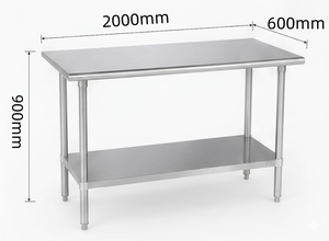 2 tier stainless steel <b>work</b> <b>table</b> SS201 commercial prep <b>table</b> stainless steel kitchen workstation restaurant workbench food - Product Image 1