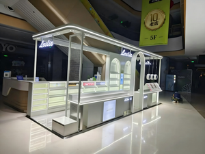 Custom Perfume Kiosk Design for Shopping Mall | LED <b>Display</b> Showcase & Metal Frame Retail Shopfitting Turnkey Solution - Product Image 3