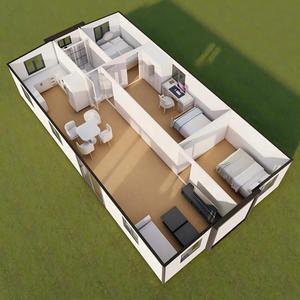 Casa Container Pieghevole 20ft 40ft Prefabbricata in Acciaio con Pannelli Sandwich EPS, Assemblaggio Portatile per Campi di Lavoro in Africa, Certificazione CE, <span class=keywords><strong>Vendita</strong></span> all'Ingrosso - Product Image 1