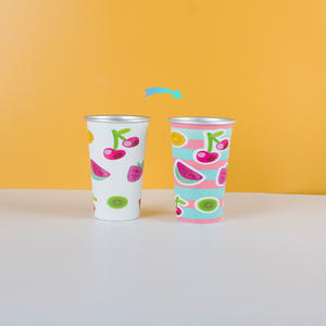 Gobelets à café en aluminium de 16 oz à changement de couleur, réutilisables, pour plage, fête d'anniversaire, barbecue, tasses à bière glacées en métal - Product Image 2