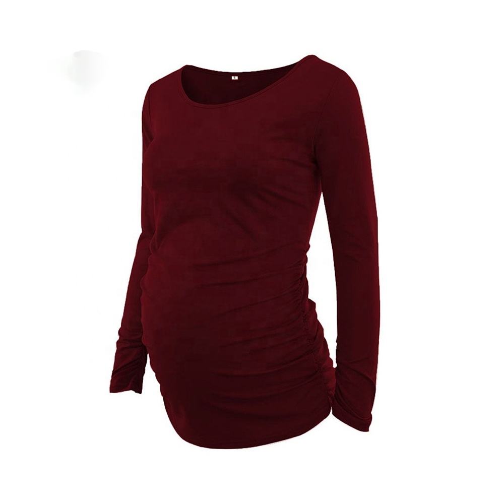 Оптовая продажа с завода, индивидуальная однотонная Одежда для беременных 5% спандекс 95% хлопок