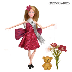 QS nuovo Design ragazze in movimento giunti di moda Set di bambole giocattolo colorato abito di bellezza <span class=keywords><strong>principessa</strong></span> 11.5 pollici PVC borsa Set di bambole per bambini - Product Image 5