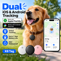 Traceur intelligent double système compatible Apple Find My et Google Find Hub, localisateur anti-perte pour clés, sacs, bagages, animaux de compagnie