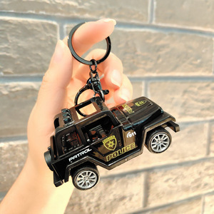 Simulation SUV Back Toy Car Keyring Mini Offroad Vehicle Figurine Trinket Portable <b>Backpack</b> Decor Accessory for Boy Souvenir - Product Image 1