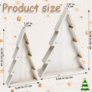 Bandeja de madera con forma de árbol de Navidad, plato de frutas de madera maciza, decoración de escritorio para fiestas navideñas - Product Image 2