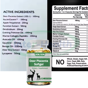 Ausreson OEM Neuseeland Hirsch Plazenta Weich gel Kapsel Nahrungs ergänzungs mittel 1000mg Hirsch Plazenta Softgel - Product Image 2
